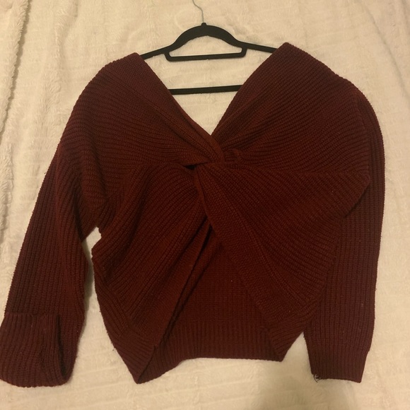 Burgundy open back sweater -Boohoo - Picture 2 of 5